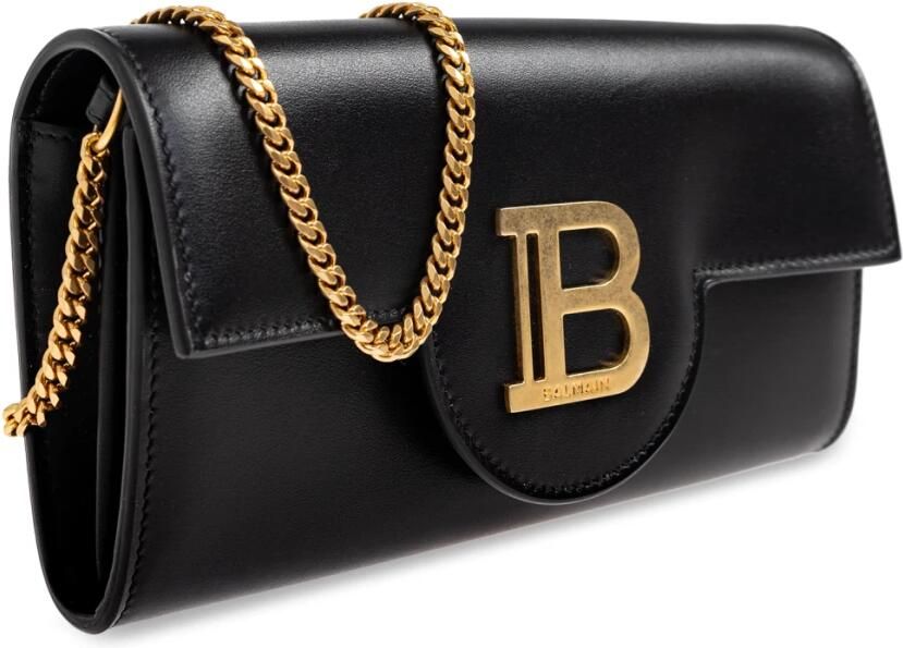 Balmain Hobo bags B-Buzz Wallet On Chain Leather Black in zwart - Foto 5