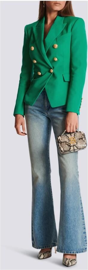 Balmain Groene Wollen Blazer Gouden Knopen Green Dames - Foto 8