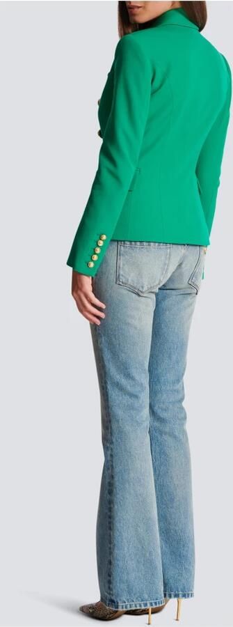 Balmain Groene Wollen Blazer Gouden Knopen Green Dames - Foto 6