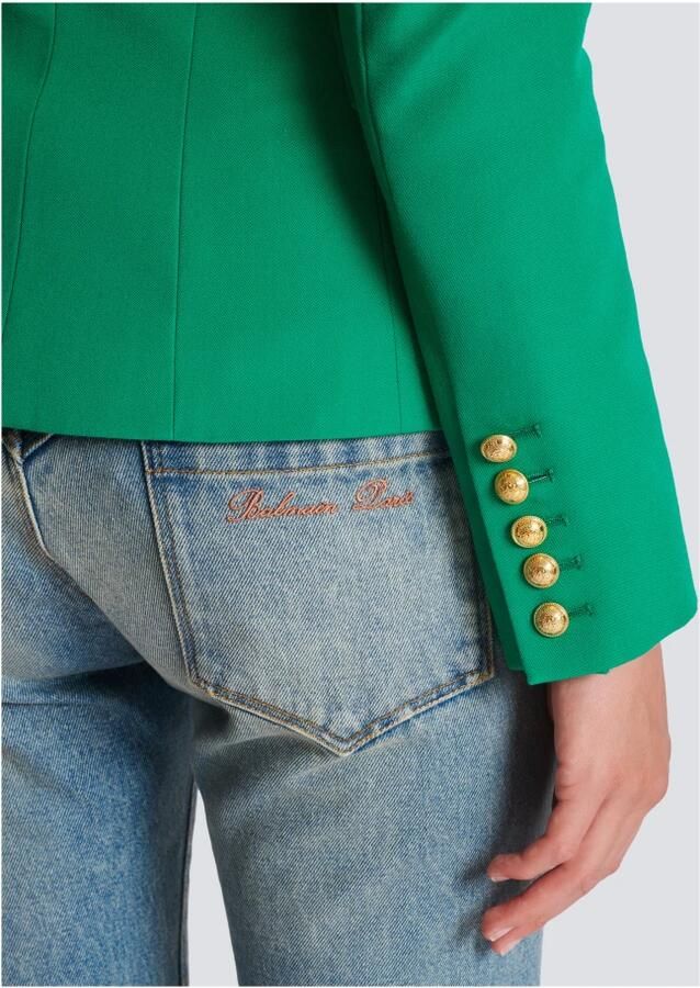 Balmain Groene Wollen Blazer Gouden Knopen Green Dames - Foto 3