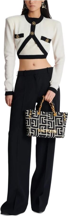 Balmain Shoppers 1945 Soft Small Ivory Shoulder Bag in zwart - Foto 8
