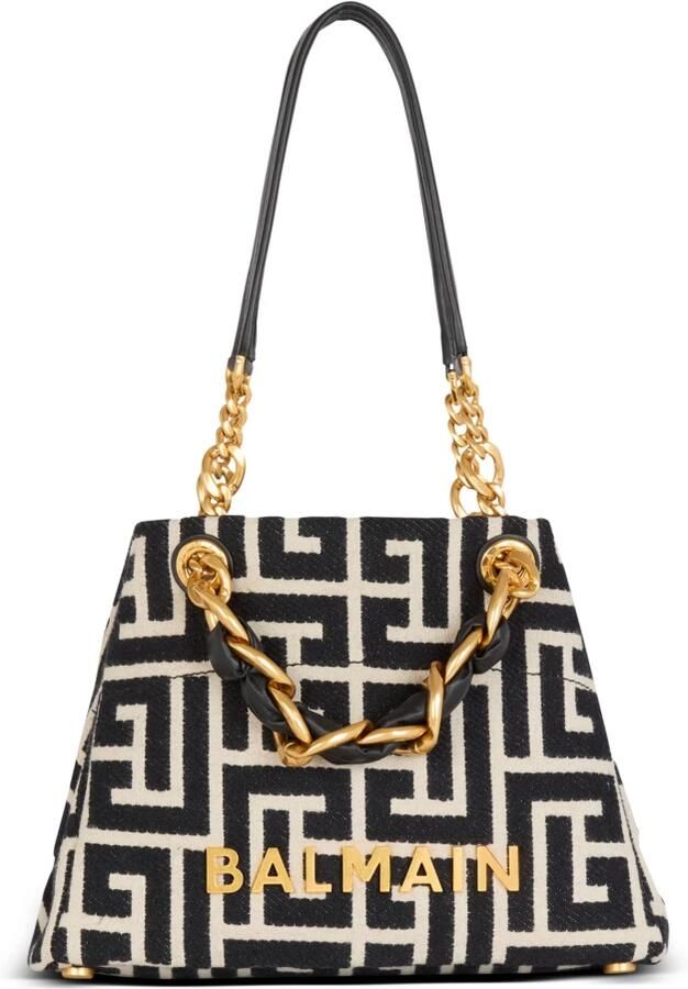 Balmain Shoppers 1945 Soft Small Ivory Shoulder Bag in zwart - Foto 5