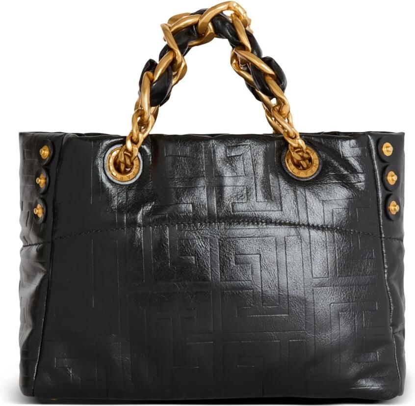 Balmain Kleine 1945 Zachte tote tas in gebarsten kalfsleer Black Dames - Foto 4