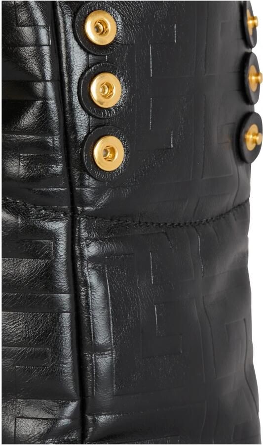 Balmain Kleine 1945 Zachte tote tas in gebarsten kalfsleer Black Dames - Foto 7