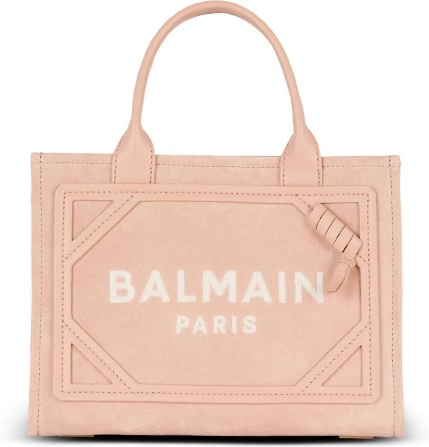 Balmain Totes & shoppers B-Army Small Shopper Bag Leather Pink in roze