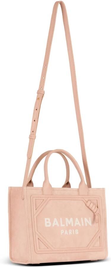 Balmain Totes & shoppers B-Army Small Shopper Bag Leather Pink in roze - Foto 6