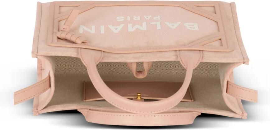 Balmain Totes & shoppers B-Army Small Shopper Bag Leather Pink in roze - Foto 5