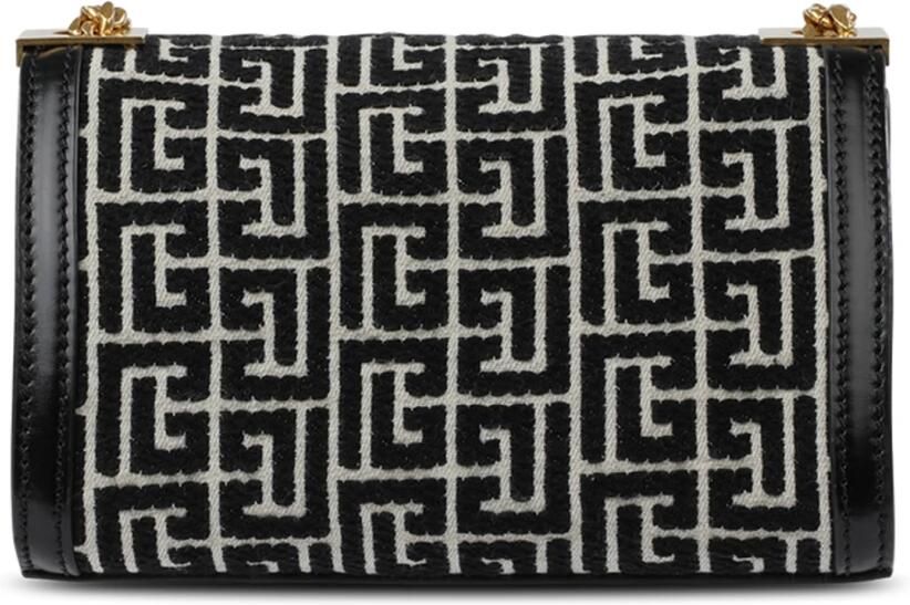 Balmain Kleine tweekleurige jacquard 1945 Heritage tas Black Dames - Foto 6
