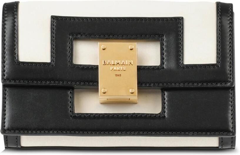 Balmain Small-sized black and white leather 1945 Heritage bag Wit Dames - Foto 6