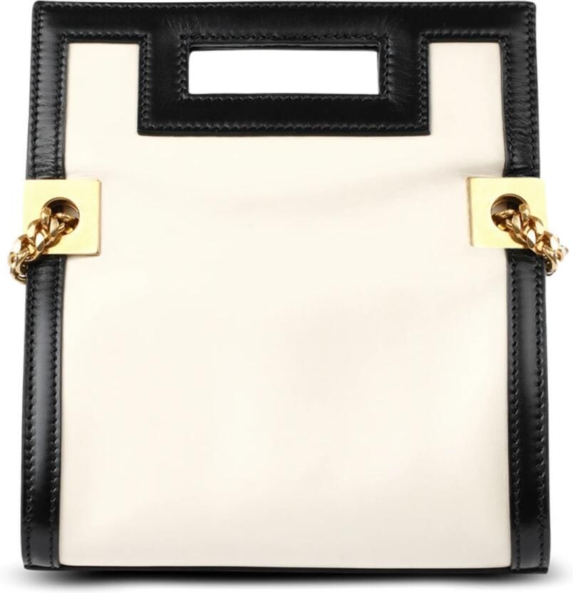 Balmain Small-sized black and white leather 1945 Heritage bag Wit Dames - Foto 2