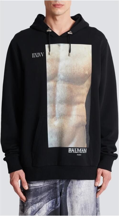 Balmain Katoenen Hoodie Sweatshirt met Logodetail Black Heren - Foto 4