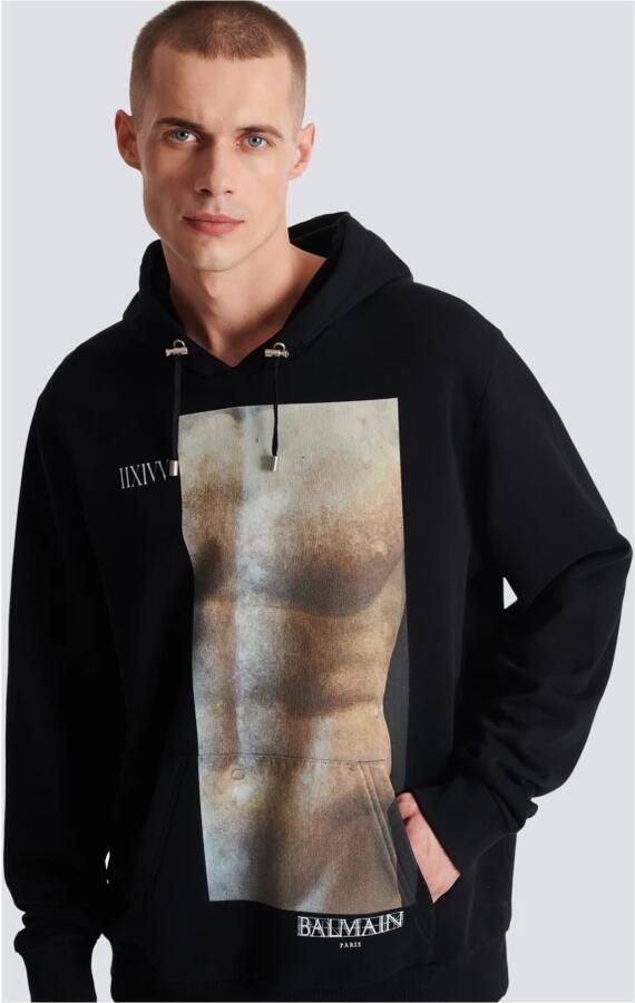 Balmain Katoenen Hoodie Sweatshirt met Logodetail Black Heren - Foto 3