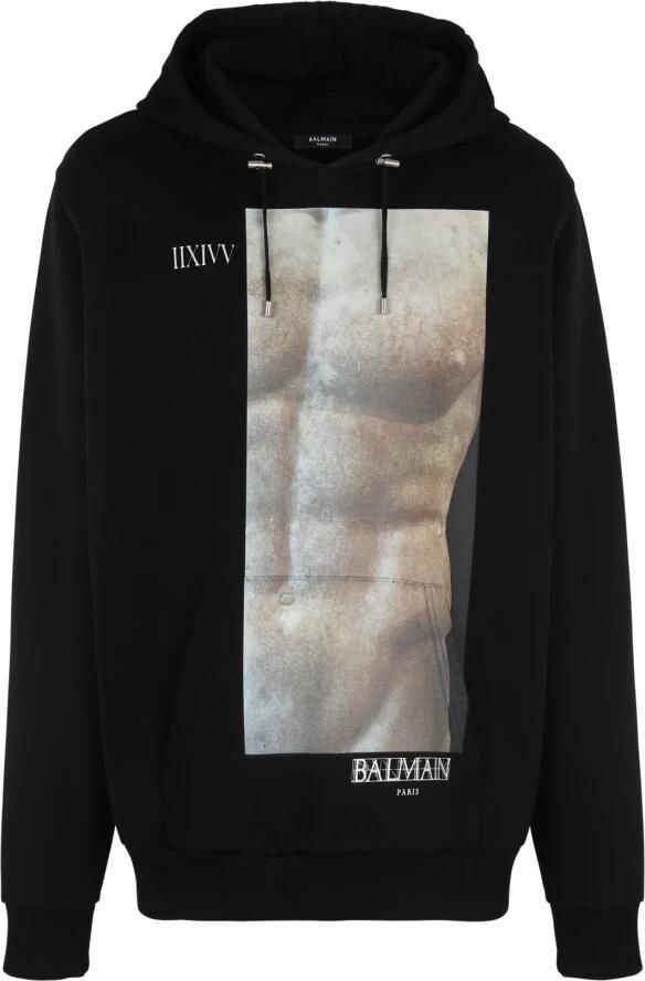 Balmain Katoenen Hoodie Sweatshirt met Logodetail Black Heren - Foto 2