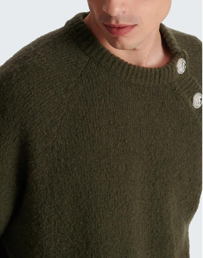 Balmain Trui met knoopdetail Groen - Foto 3