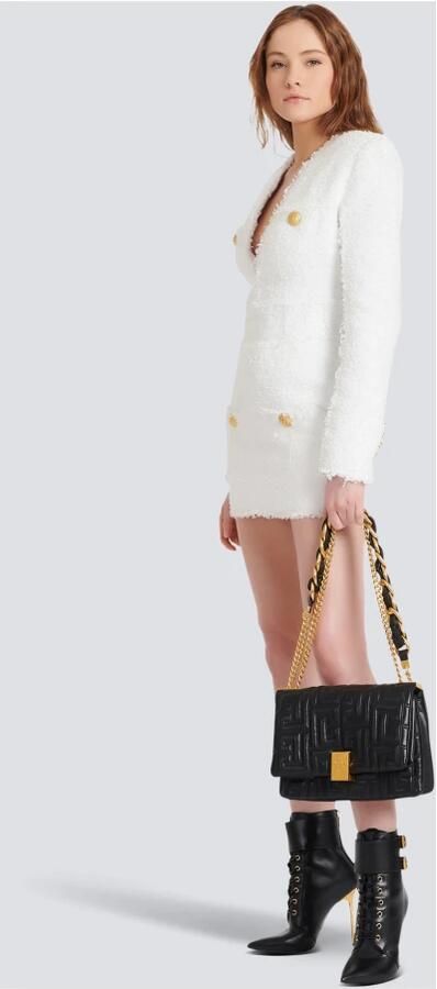 Balmain Robe courte en tweed Wit Dames - Foto 5