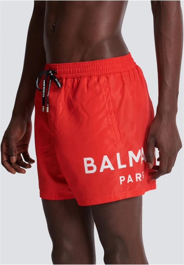 Balmain Short de bain à logo Rood Heren