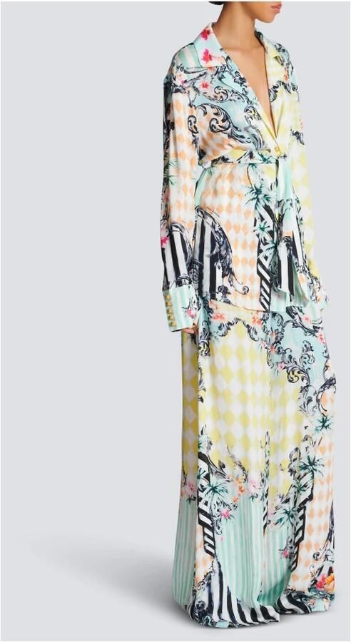 Balmain Losse geriemde shirt met barokprint Multicolor Dames - Foto 6