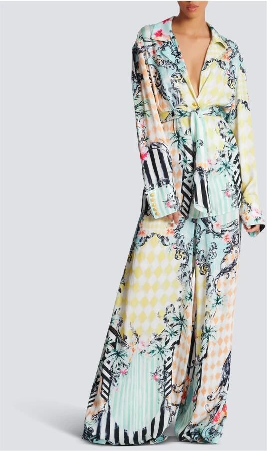 Balmain Losse geriemde shirt met barokprint Multicolor Dames - Foto 4
