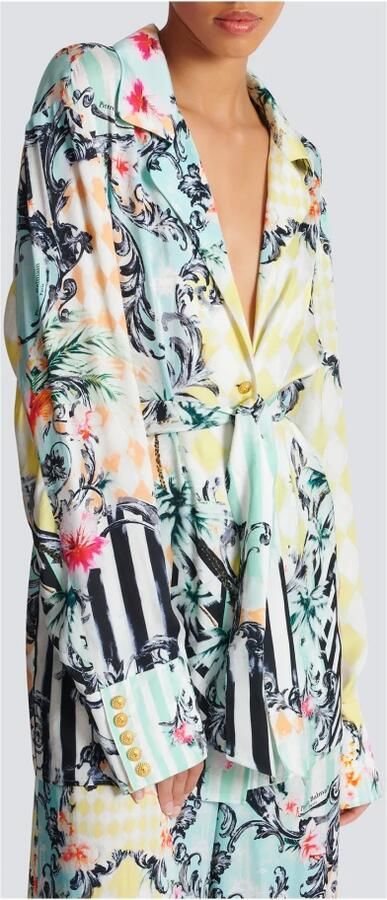 Balmain Losse geriemde shirt met barokprint Multicolor Dames - Foto 8