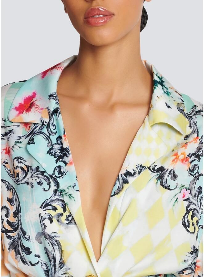 Balmain Losse geriemde shirt met barokprint Multicolor Dames - Foto 3