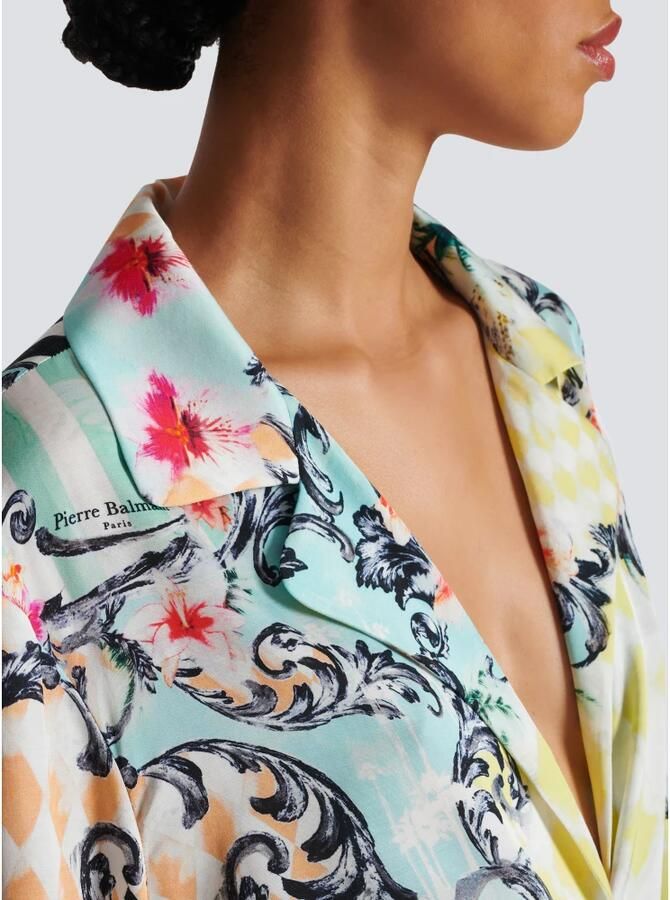 Balmain Losse geriemde shirt met barokprint Multicolor Dames - Foto 2