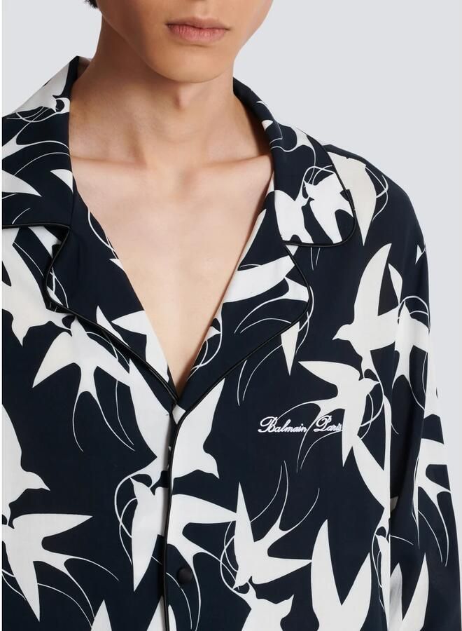 Balmain Losse shirt met zwaluwprint Black Heren - Foto 2
