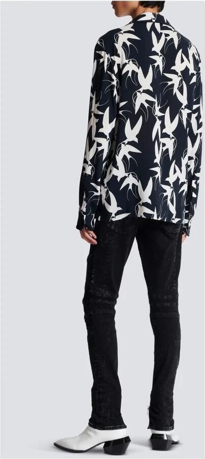 Balmain Losse shirt met zwaluwprint Black Heren - Foto 6