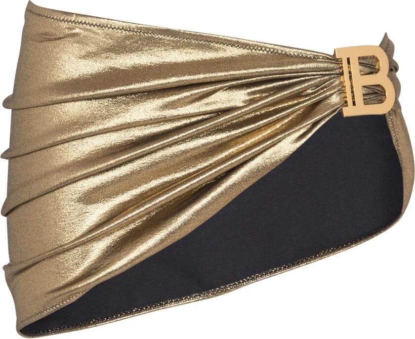 Balmain Wikkelrok met logoplakkaat Goud - Foto 6