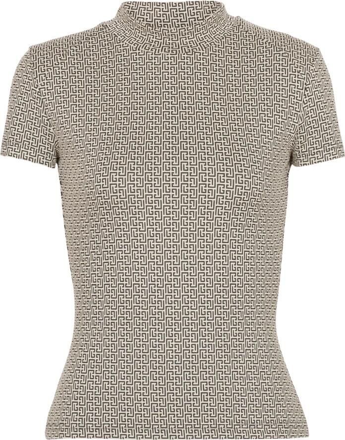 Balmain Mini monogram jacquard top Multicolor Dames