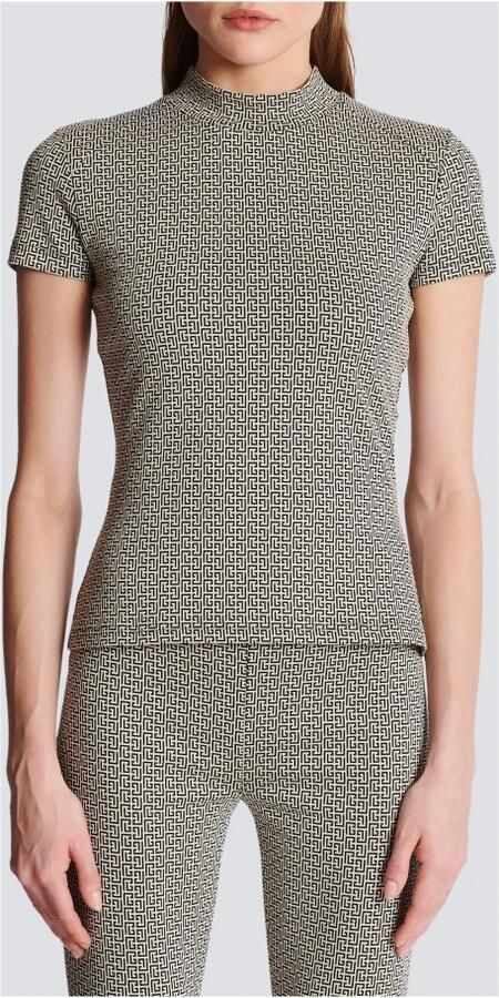 Balmain Mini monogram jacquard top Multicolor Dames - Foto 3