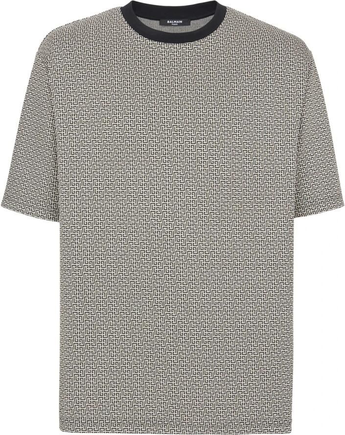 Balmain Mini monogram geweven T-shirt Meerkleurig Heren