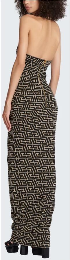 Balmain Monogram Gebreide Jurk met Open Rug Multicolor Dames - Foto 9