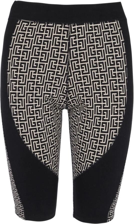 Balmain Monogram jersey fietsbroek Beige Dames