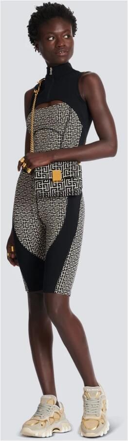 Balmain Monogram jersey fietsbroek Beige Dames - Foto 4