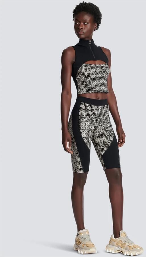 Balmain Monogram jersey fietsbroek Beige Dames - Foto 2