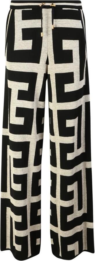 Balmain Elegante zwarte broek met trekkoord tailleband Black Dames