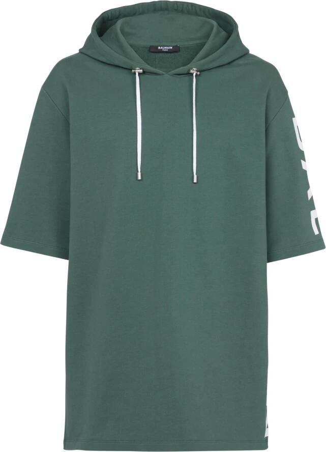Balmain Sweatshirts Oversized ecodesigned katoenen hoodie met logoprint White Green Heren - Foto 4