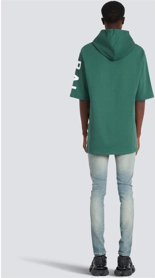 Balmain Sweatshirts Oversized ecodesigned katoenen hoodie met logoprint White Green Heren - Foto 7
