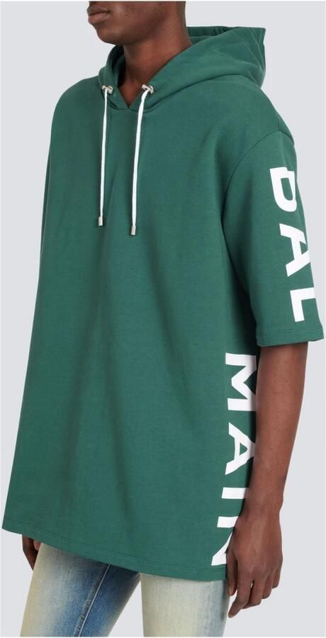 Balmain Sweatshirts Oversized ecodesigned katoenen hoodie met logoprint White Green Heren - Foto 8