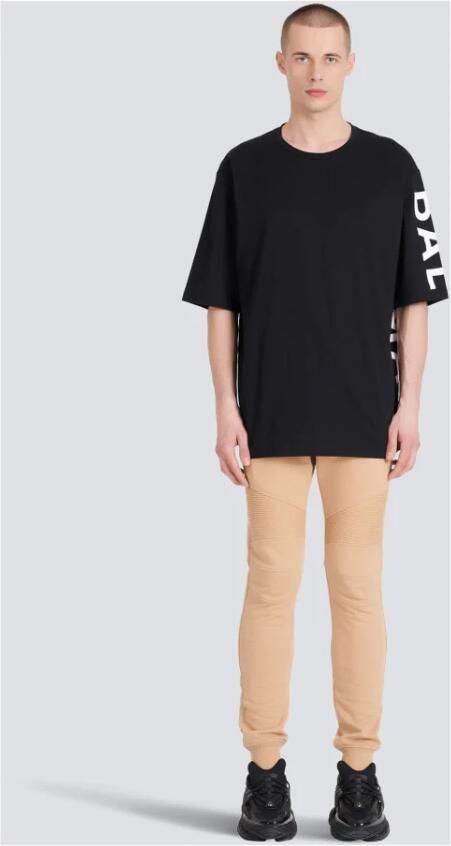 Balmain Oversized ecologisch ontworpen katoenen T-shirt met logoprint Black Heren - Foto 4