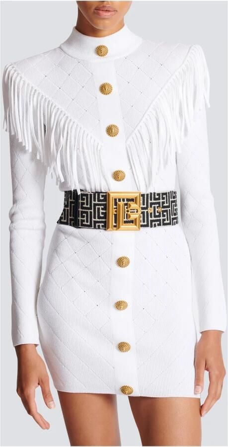 Balmain P-Riem monogram jacquard riem Black Dames - Foto 2