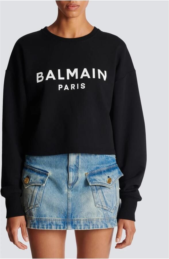 Balmain Geknipte sweatshirt Black Dames - Foto 4