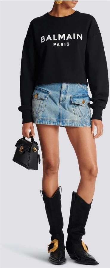 Balmain Geknipte sweatshirt Black Dames - Foto 7