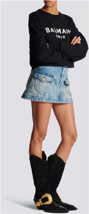 Balmain Geknipte sweatshirt Black Dames - Foto 6