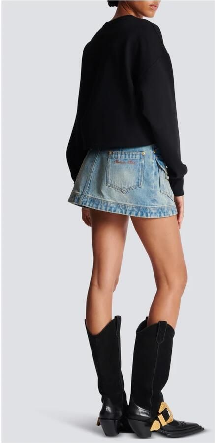 Balmain Geknipte sweatshirt Black Dames - Foto 5
