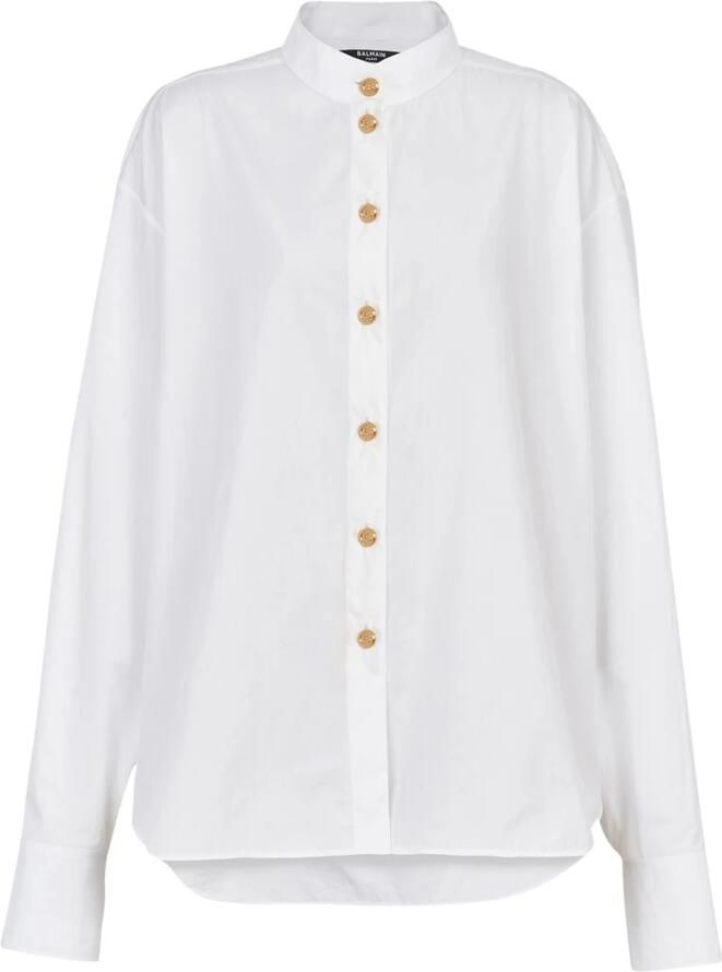 Balmain Popeline overhemd White Dames - Foto 2