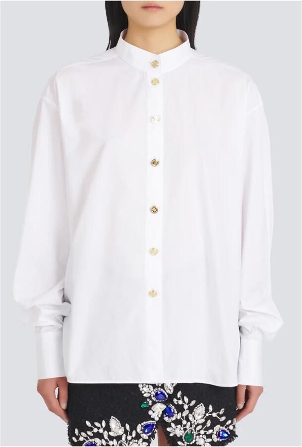 Balmain Popeline overhemd White Dames