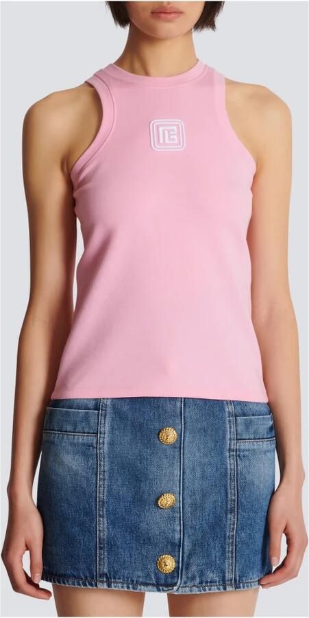Balmain Retro PB Tank Top Pink Dames - Foto 4