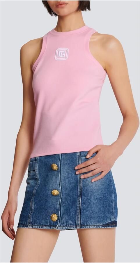 Balmain Retro PB Tank Top Pink Dames - Foto 3