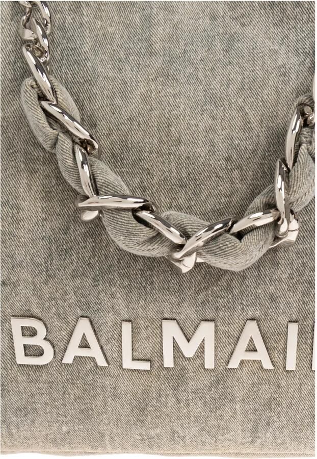 Balmain 1945 Zachte vervaagde denim tote tas Gray Dames - Foto 4